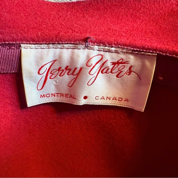 JERRY YATES Vintage Cherry Red Felt Hat Fedora Bowler Brim 50’s 40’s Mod Retro - Picture 10 of 11